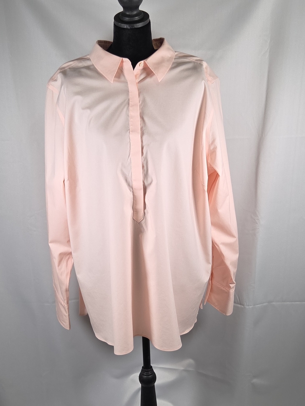 Talbots Light Pink Long-Sleeve Button-Front Shirt Size 24W